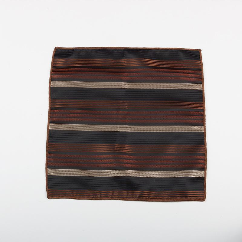 Pocket Towel Men'S Business Stripe Green Brown High-End Wedding Ceremony Handkerchief Small Square Towel