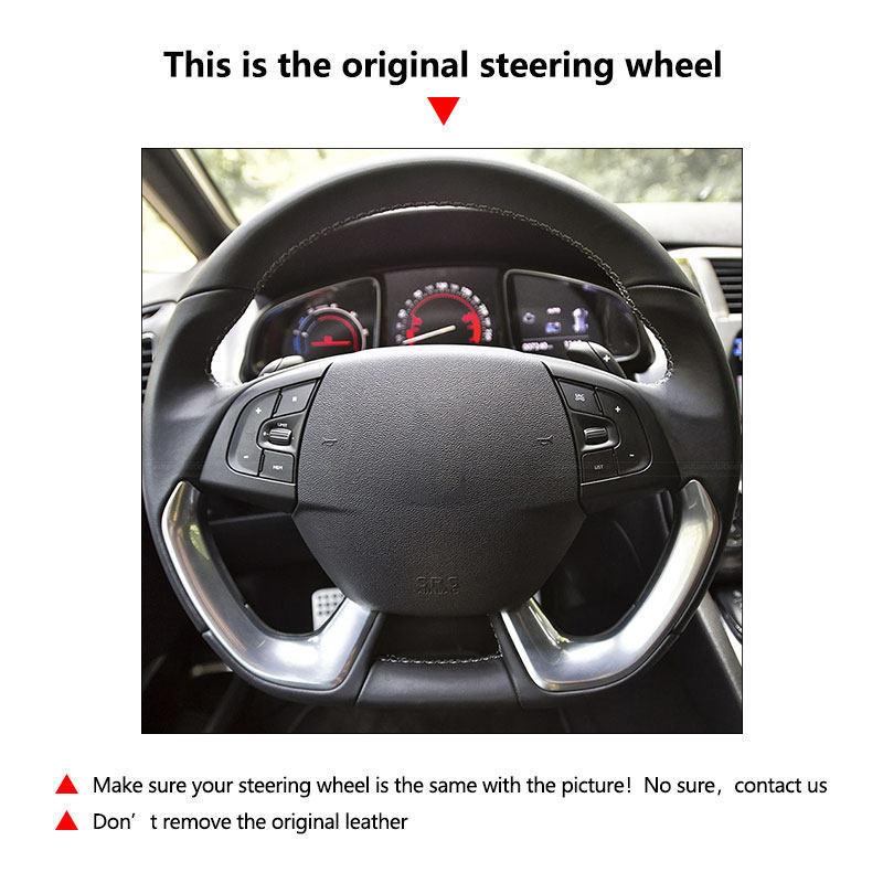 For Citroen DS5 DS 5 DS4S DS 4S 2013 2014 2015 2016 2017 2018 Car Inner Accessories Steering Wheel Microfiber Leather Cover Trim