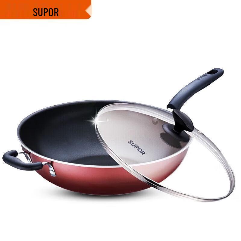 SUPOR 32CM Non-stick Wok with Auxiliary Handle