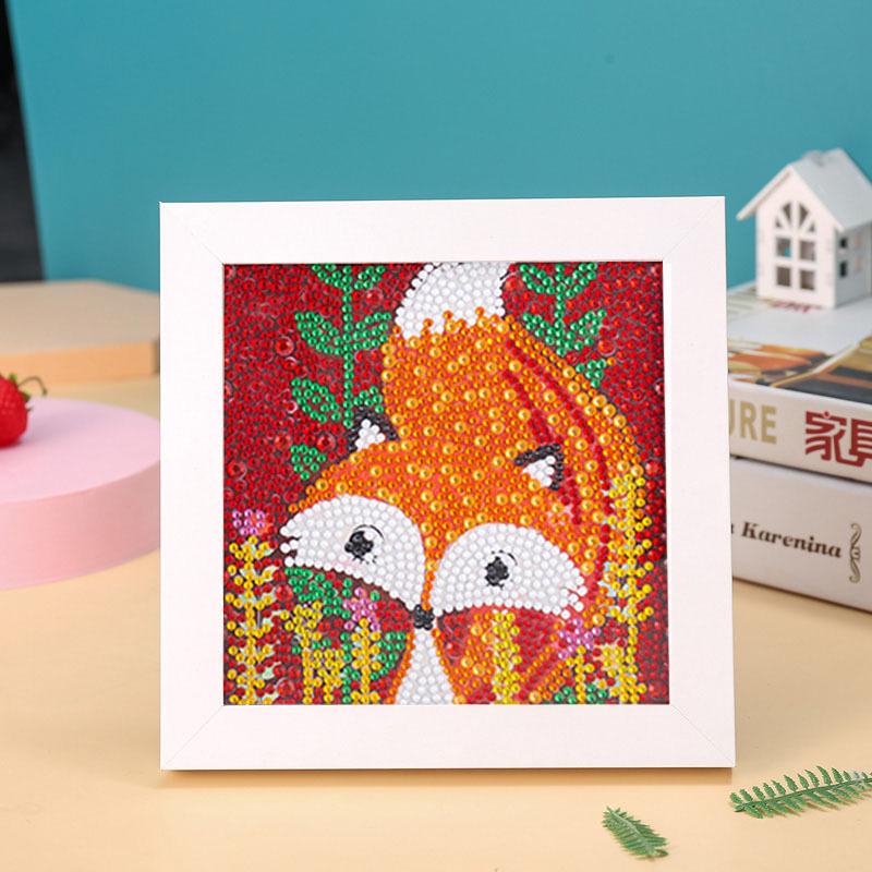 New Diy Diamond Painting Solid Wood Photo Frame Boxed Diamond Sticker Owl Cartoon Hand-Pasted Diamond Painting