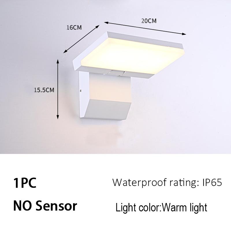 Modern LED Outdoor Wall Lamp Waterproof Motion Sensor Wall Light Foldable for Garden Courtyard Balcony Porch Home Decoration
