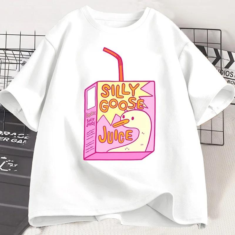 Silly Goose Juice Classic TShirt Women T Shirts Clothes Short Sleeve Crew Neck Tee Shirt Summer Top Graphic T Shirts Vintage