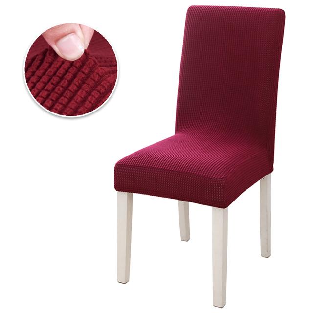 Jacquard Dining Chair Cover Stretch Anti -Dirty Chair Covers For Wedding Hotel Banquet Room Elastic Seat Slipcover 1 2 3 4pcs for Home