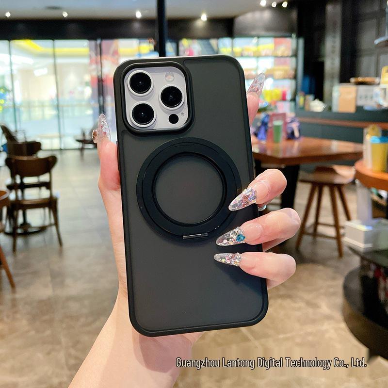 Compatible Apple 15 Pro Max Phone Case, 360° Rotating Bracket, iPhone 17 Matte Finish, Magnetic Suction For iPhone 13