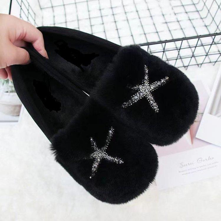 Mao Mao Schuhe tragen Doudou Schuhe im Winter, faule Schuhe verdickter Samt warm Schwangere Baumwollschuhe