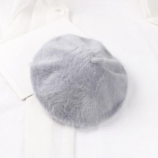 Women Painter Hat Solid Color Octagonal Dome Top Beret Hat Autumn Winter Warm Plush Hat Fashion Accessories