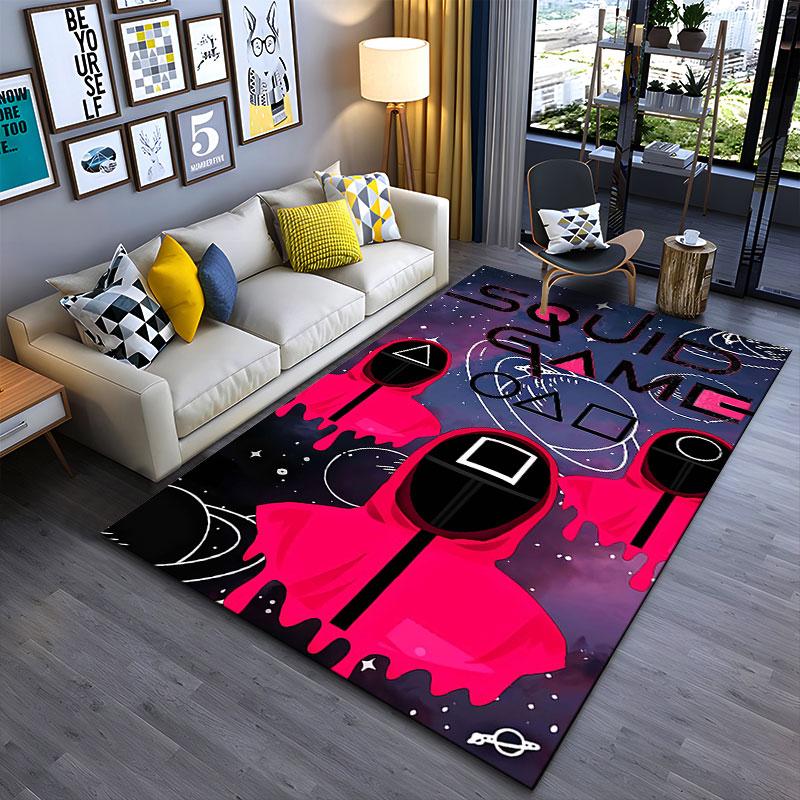 Squid Game Design Space Carpet suitable as a non-slip mat for the living room or bedroom sofa