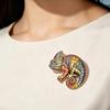 Moda Creativa Lagarto Cristal Esmalte Insignias Broche Para Mujeres Hombres Serie Animales Pin Broches