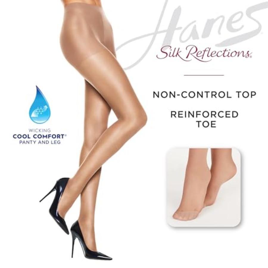 Non Control Top, Reinforeced Toe Pantyhose