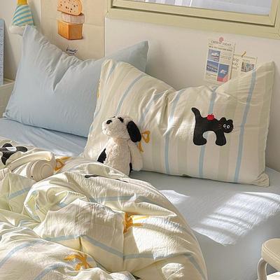 Cartoon Washed Cotton Pillowcases - Adult Spring Pair 48x74cm