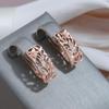 Kinel Rose Gold Color Flower English Earrings For Women