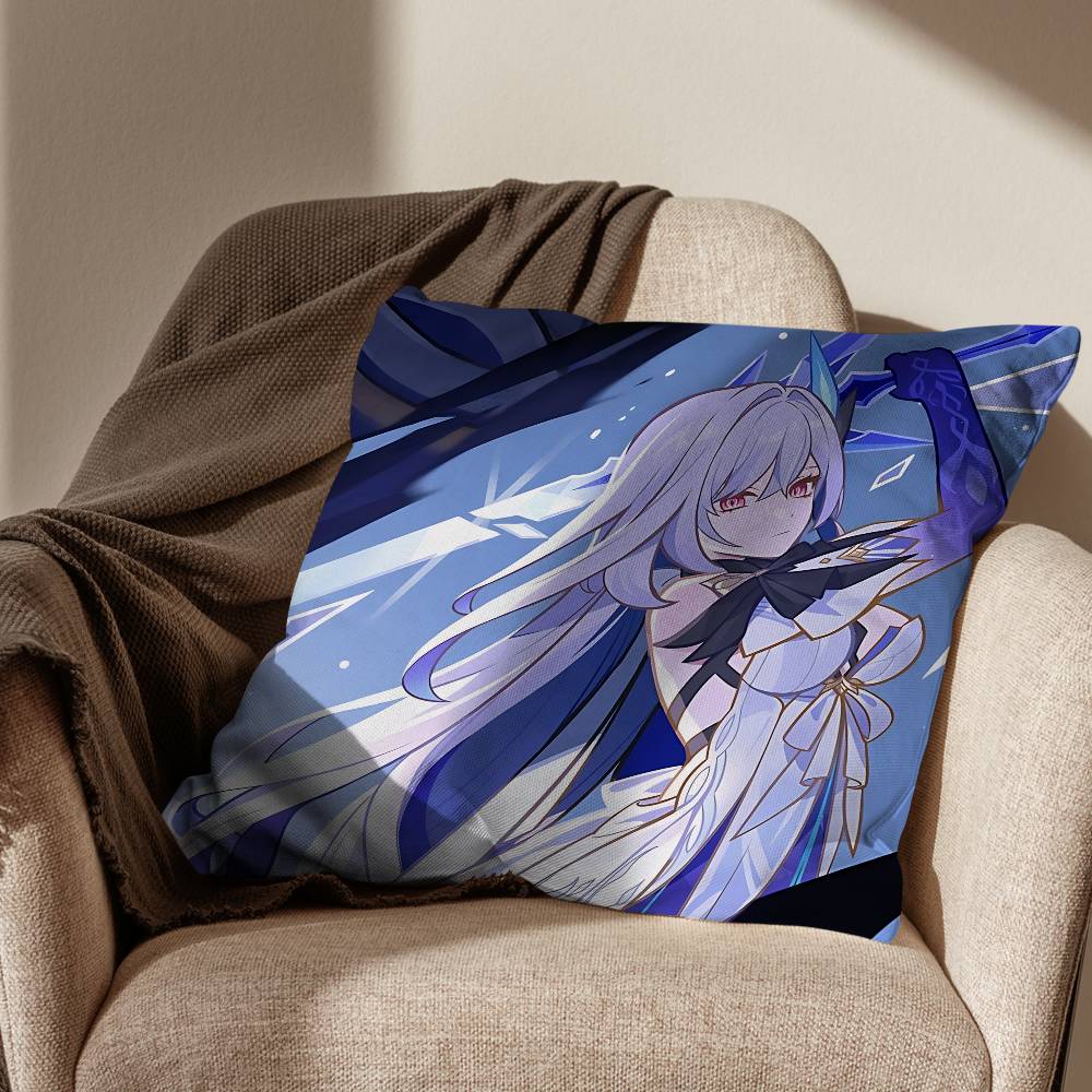 Skirk Columbina Genshin Impact Cushion Cover Suitable For Sofa Car Bedroom Office Cushions Decorative Pillow Case