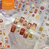 Tomoni Hot Stamping Festive Chinese-Style Nail Stickers - Lucky Cat & God of Wealth Ornaments