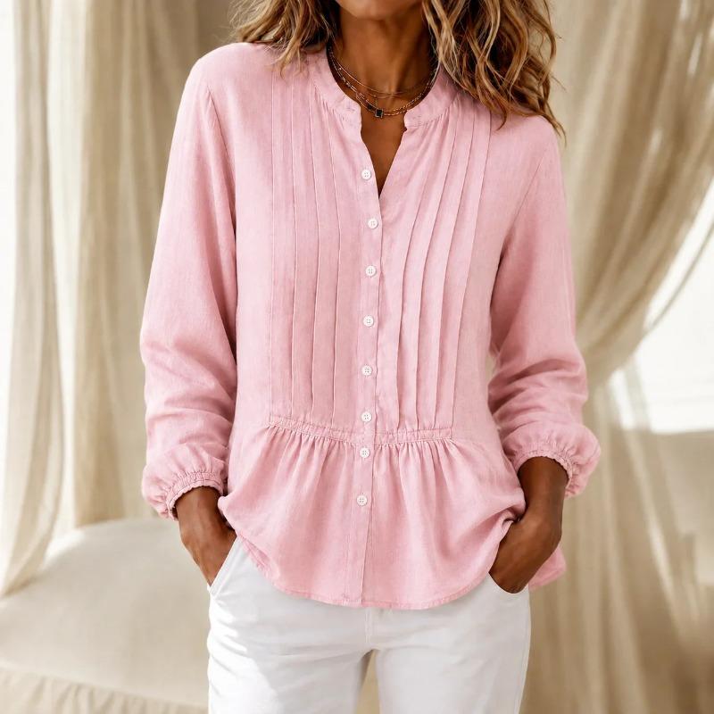 BITCED Women's Fashion Casual Long Sleeve V-Neck Blouses & Shirts