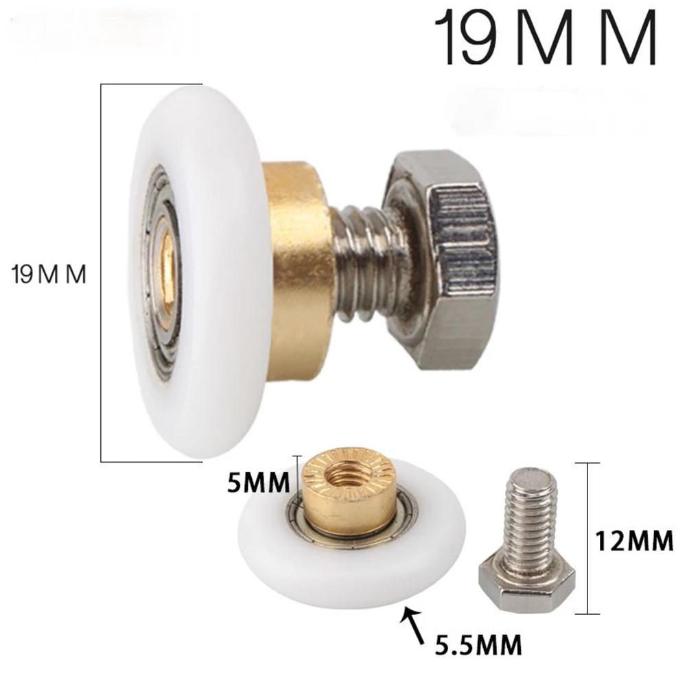 Bathroom Shower Door Rollers Pulley Wheels Big Hanging Wheel Copper Roller Nylon Replacement Sliding W/4Screws