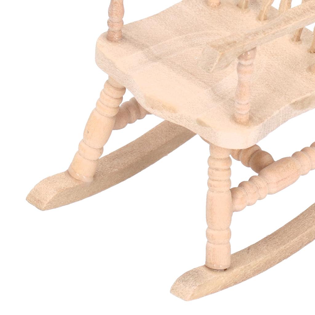 1:12 Miniature Rocking Chair Cute Wood Rocker Furniture Toy Accessories