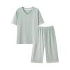 [Akihee] Women's Pajamas, Short Sleeve, Top and Bottom Set, 3/4 Length, Room Wear, Cute, Comfortable, Breathable, Skin-friendly, Stretchy, Slimming