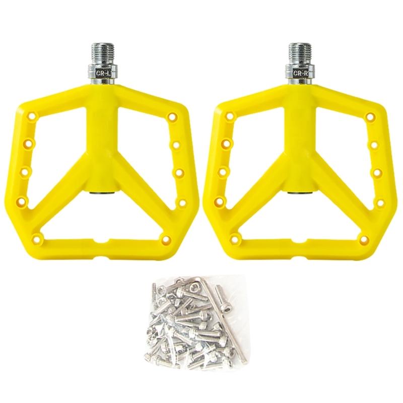 

Light Weight Nylon Bicycles Pedal Aluminum Sealed Bearings Road Bike Pedal Replacement NonSlip Mountain Bicycles Pedal флуоресцентний жовтий колір
