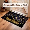 Astronaut Space Theme Soft Crystal Velvet Rug Custom Name & Text Print Non Slip Floor Rug for Bedroom Living Room