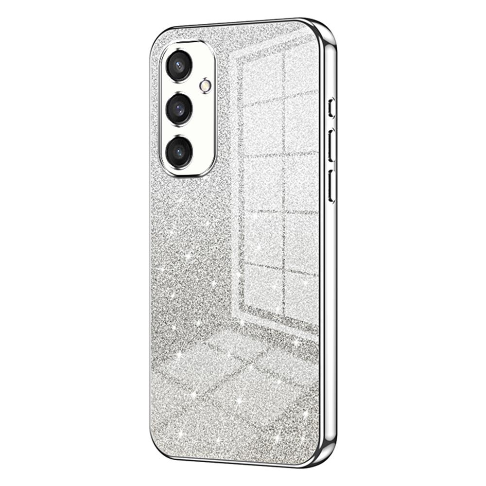 

For Samsung Galaxy S25 Case Electroplating Gradient Glitter TPU Phone Cover Silver