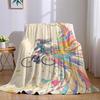 Bike - Riding Girl Flannel Blanket Warm Soft Halloween Christmas Couch Warm Cozy Decorative Decor Gift For All Season