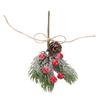 10pcs Artificial Berry Branches Pine Cones Holly Stem Craft Winter Holiday Pine Picks for Crafts Xmas Tree Ornaments