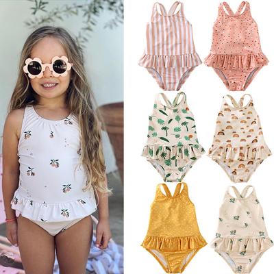 Maillot de bain une pièce dos nu fleuri pour filles Maillot de bain mignon dessin animé pour enfants