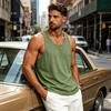 Men’s Casual Outdoor Sports Tank Top Sleeveless Crew Neck Vest Lightweight Breathable Quick Dry Athletic Shirt for Daily Wear Workout Running Training