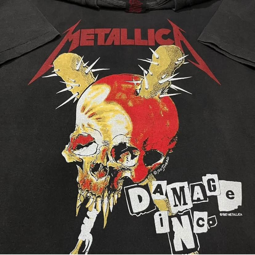

Винтажная футболка 1987 года METALLICA Damage Inc Tour Pushead с одинарной строчкой РЕПРИНТ 2XL