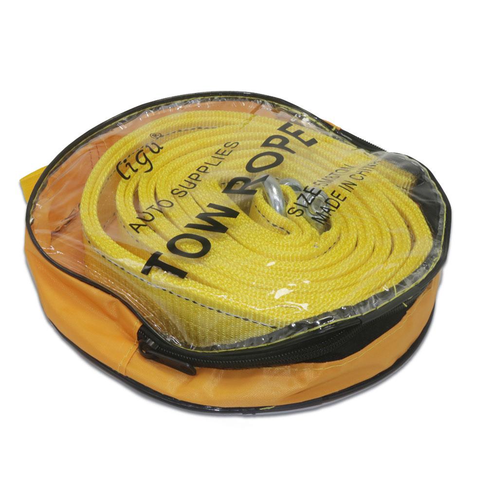Car Tow Strap Racing Auto Winch Rope Nylon 5m 8Tons Recovery Towing Cable Strap Belt Heavy Duty Off Road Accessories Metal Hooks