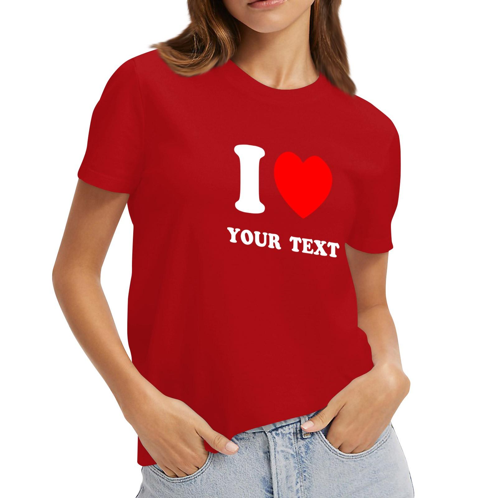 

Жіночий повсякденний вільний пуловер з круглим вирізом і принтом на День Святого Валентина Топ S