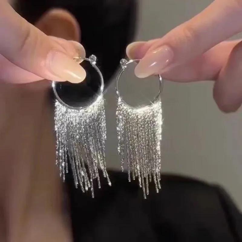 

Модные темпераментные персонализированные дизайнерские серьги с металлической цепочкой и кисточками для женщин