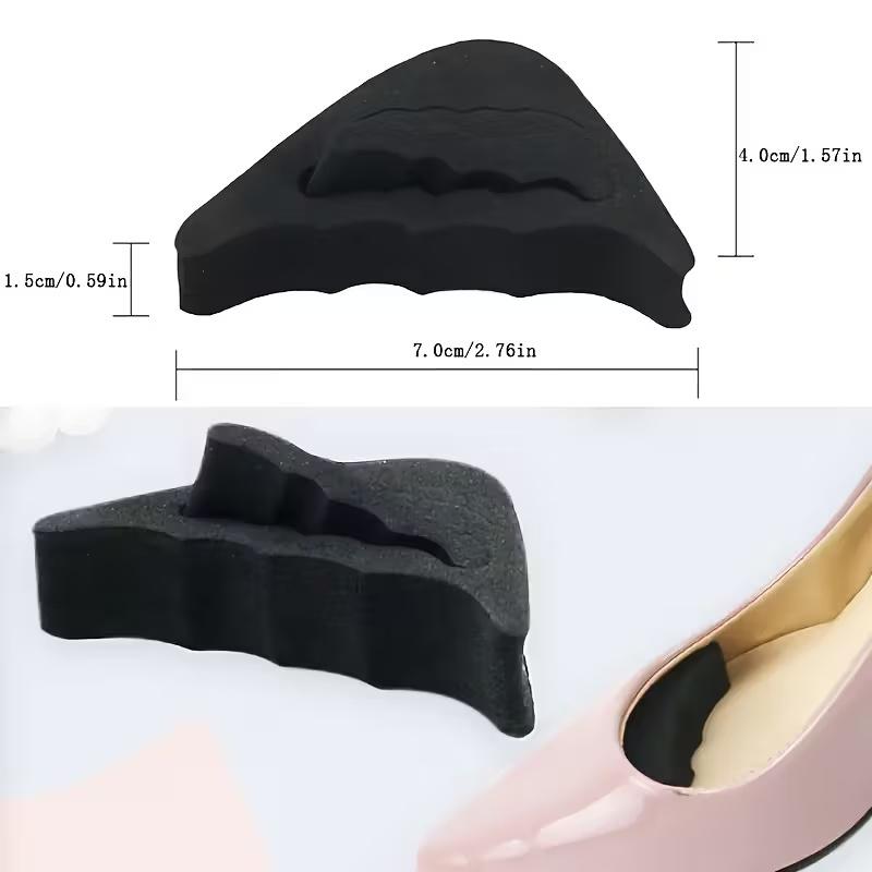 Soft Memory Foam Heel Inserts, 4pcs | Anti-Slip & Anti-Chafing Toe Pads for Heels, Beige & Black