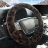 ZHOL Flauschige Auto-Lenkradabdeckung, Universell passend Pelz Auto-Lenkradbezug, Leopard Warm Flauschiger Fahrzeug-Lenkradschutz Auto Zubehör, Gepardenmuster