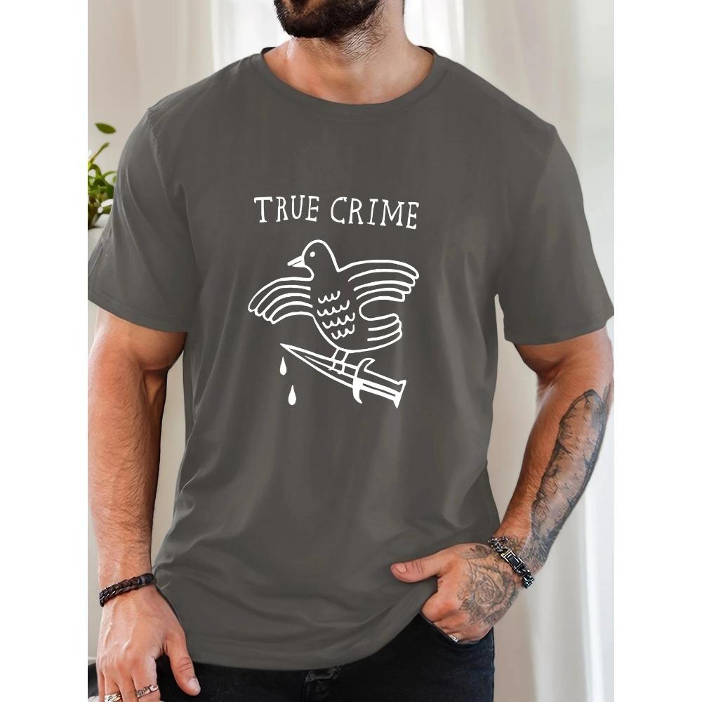 Summer Men's Cotton Oversized Tee English Letter Print Casual Streetwear Short Sleeve Breathable Round Neck