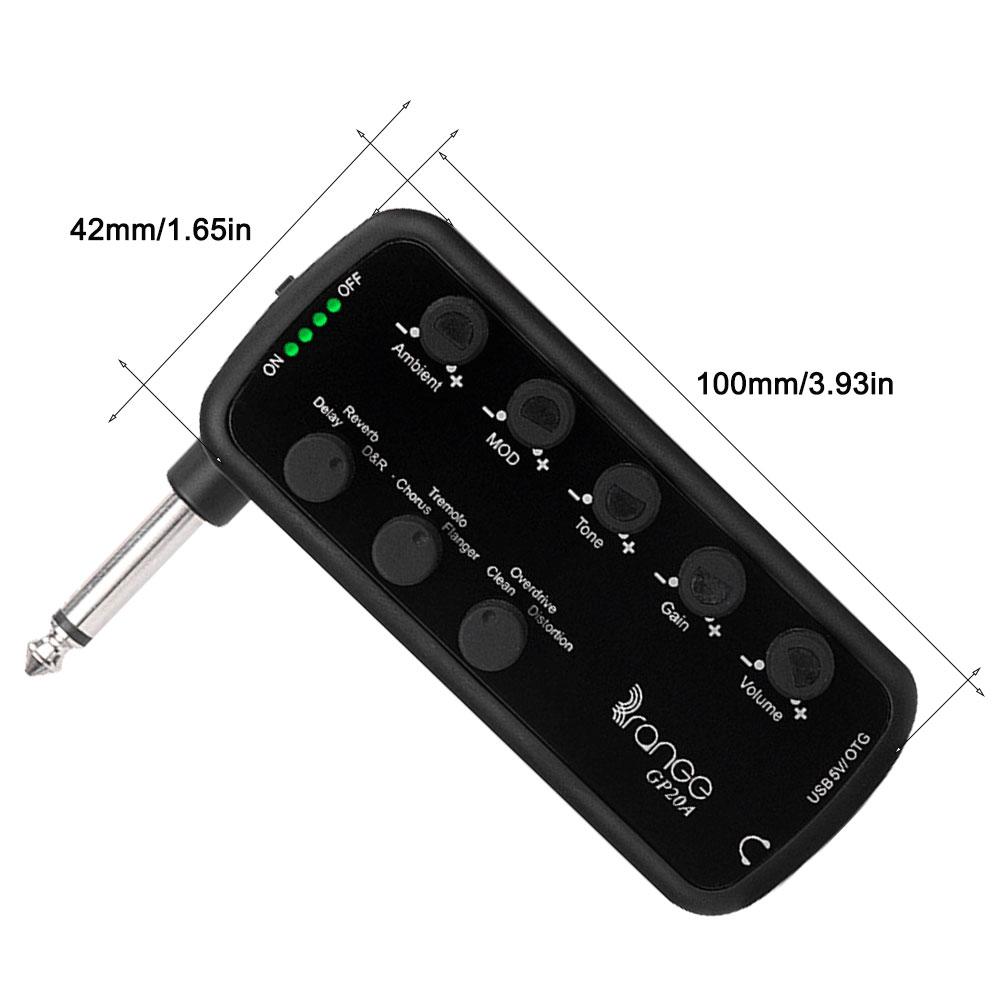 Electric Guitar Headphone Amplifier USB Chargable Acoustic Overdrive Distortion Tone Guitar Plug Amp Speakers Combo Amplifier