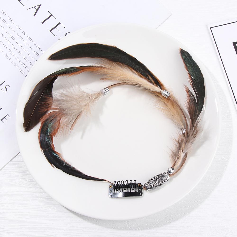 Party Extensions Handmade Novelty Hairclips Feather Hair Rope Hippie Headpieces Headband Headwear