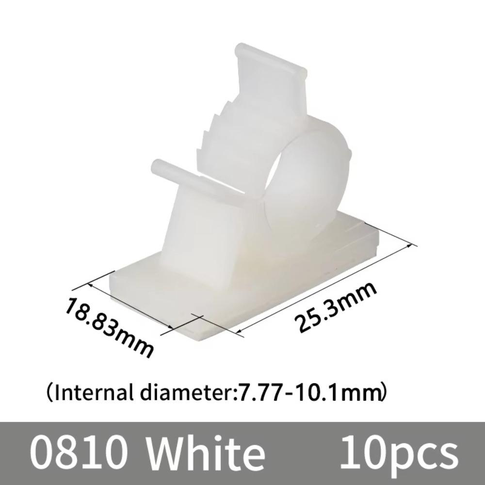 10Pcs Plastic Wire Clamp Holders Self-Adhesive Cable Tie Mounts  Electronics Cord Organization
