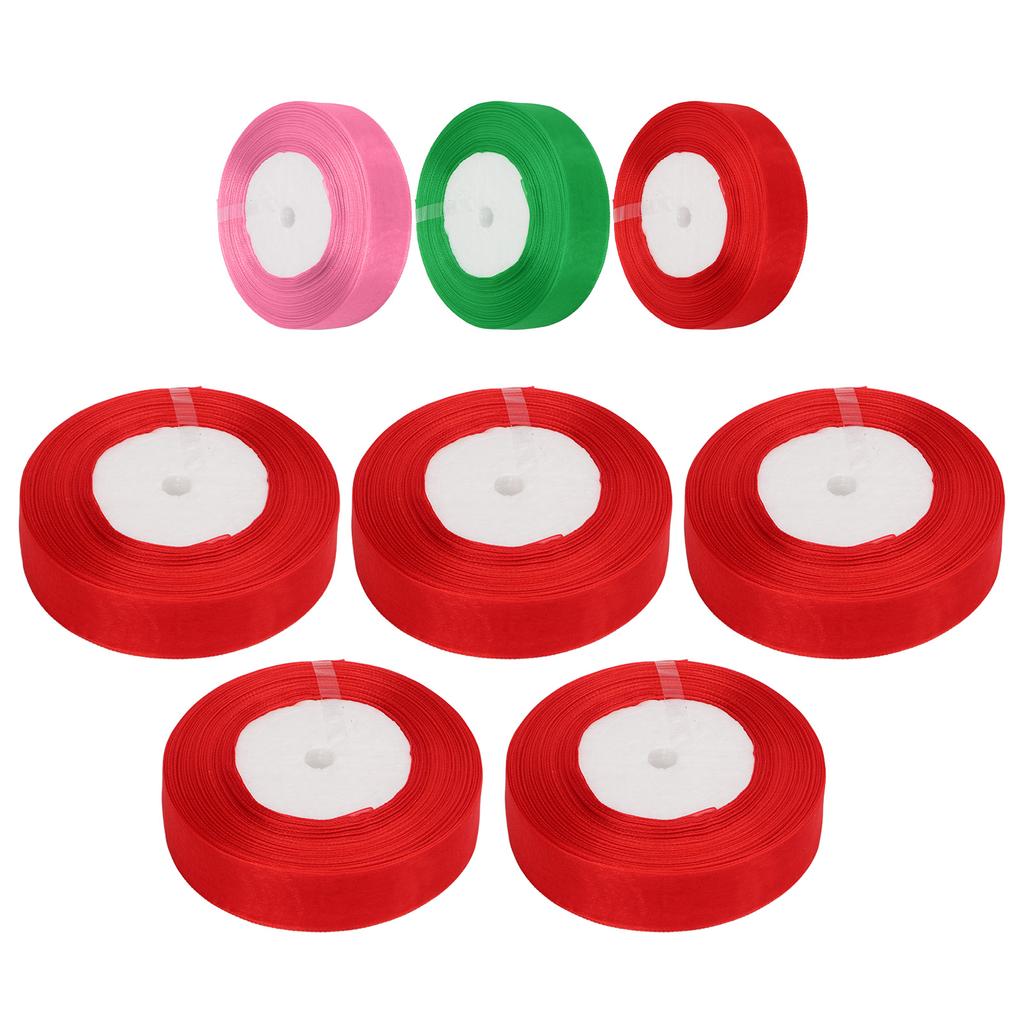 5 Rolls 245 Yards Total Gift Glitter Ribbon 2.5cm Width Polyester Metallic Glitter Ribbon Gift Ribbo