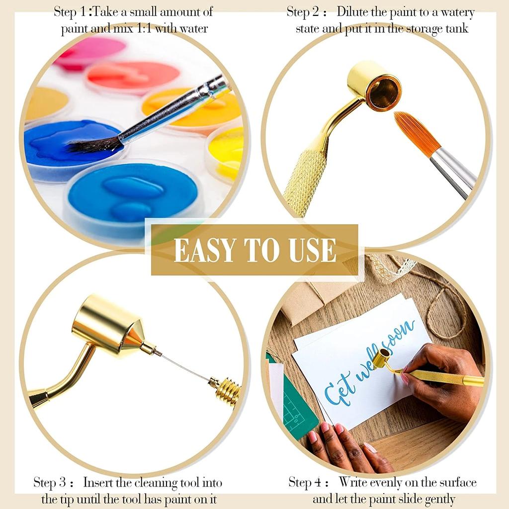 Detailing Fine Line Fluid Writer Paint Applicator Pen Slanting Precision Ruling Pen for Rock Chips Car Scratch Repair Touch Up