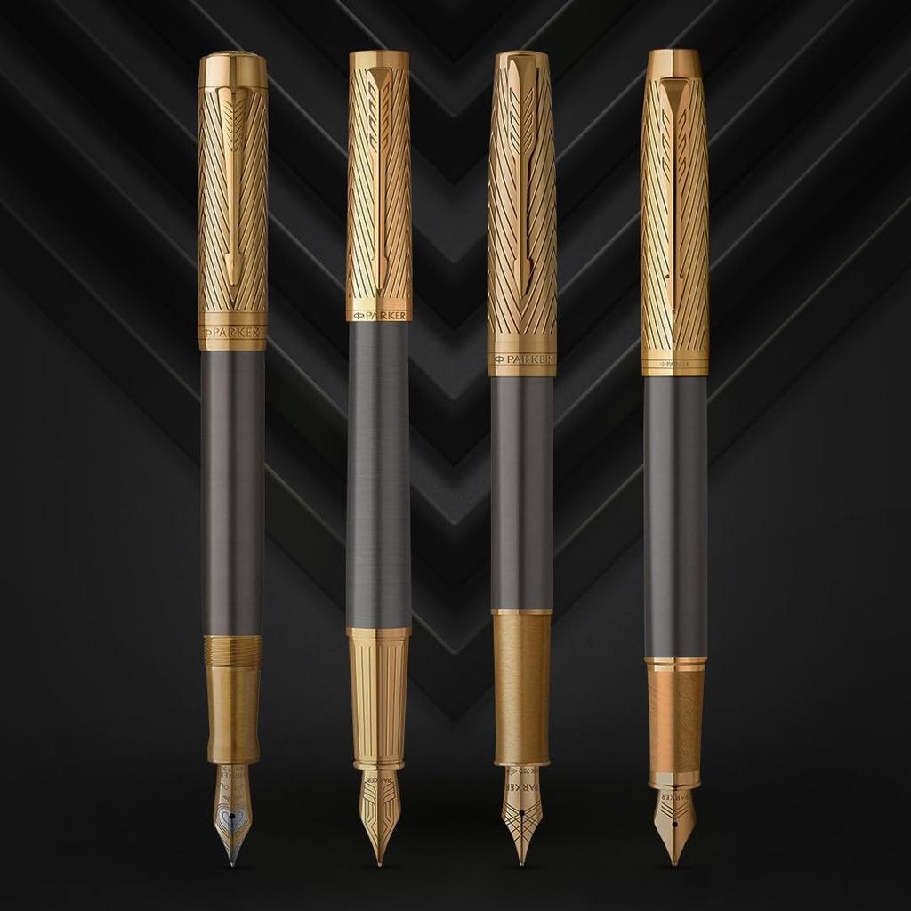 PARKER Fountain Pen Sonnet Premium Arrow GT Fine 18K Nib Gift Boxed 2201038