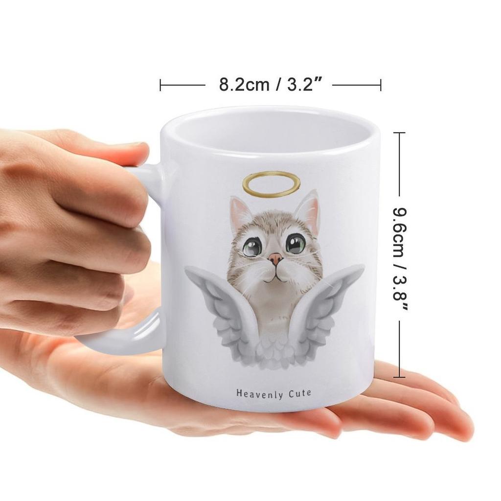 1 Stück 11oz Weiße Keramiktasse mit doppelseitig bedrucktem Kunstwerk Starke Kaffeetasse Geeignet für den Heim- und Bürogebrauch