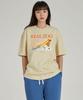 ASTRAL PROJECTION Real Zoo Shrimp Spitz Round Neck 15-Count Cotton Short Sleeve T-Shirt_Butter