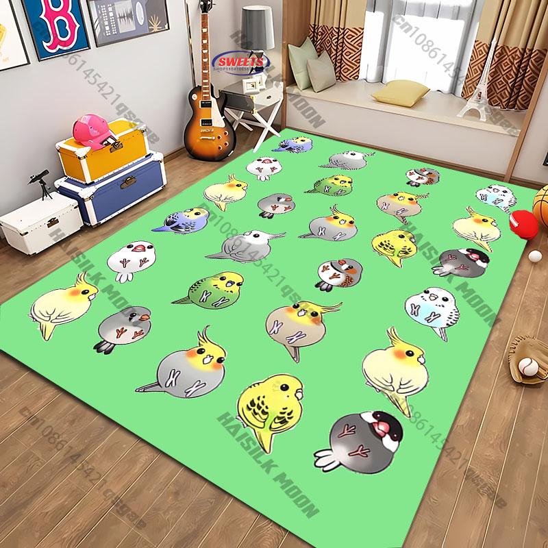 Colorful Bird Pattern Rug for Living Rooms carpet for home sofa bedroom, gift mat