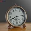 American Creative Iron Table Clock, Retro European Luminous Silent Electronic Desk Clock, Simple Household Student Decor Clock