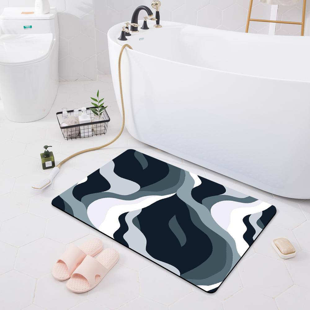 Tapete absorvente antiderrapante, capacho para porta de banheiro, piso de vaso sanitário, chuveiro, banheira, tapete de cozinha moderno