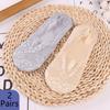 2 Pairs Women Girls Summer Socks Girl Lace Boat Socks Non-slip Silicone Cotton Sock Soft No Show Sock Slippers