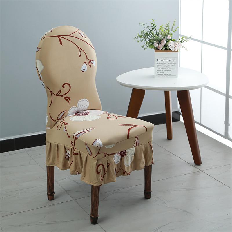 

European Style Pleated Skirt Chair Cover Hotel Restaurant Banquet Party Wedding Decor Dining Room Seat Protector Cover