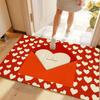 Valentine's Day Love Heart Gnome Doormat Non-Slip Rugs for Living Room Bedroom Kitchen Mat Machine Washable Home Decor Carpet