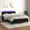 Exclusive House - Slatted Bed Base with Mattress and LED Black 140x200 Cm